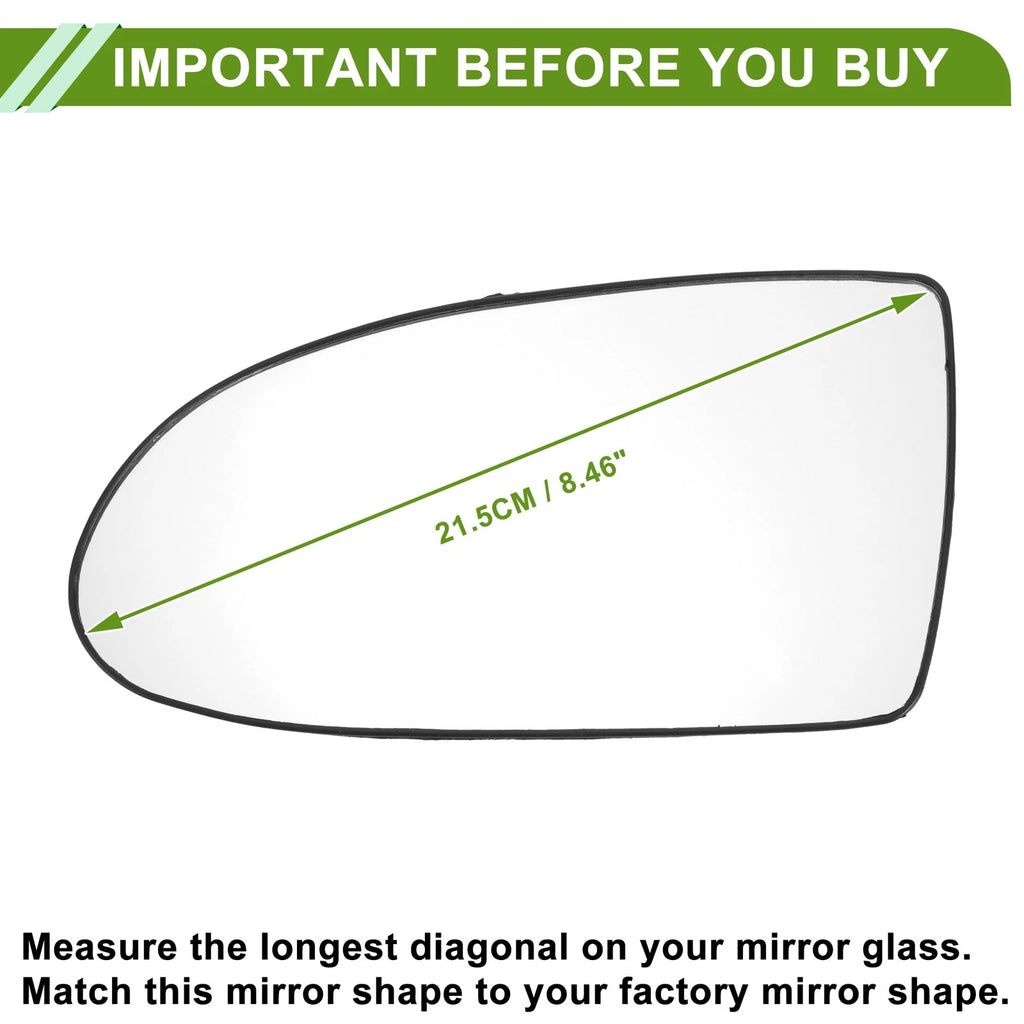 Left Side Mirror Glass Replacement for Hyundai Accent (2005–2009)
