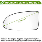 Left Side Mirror Glass Replacement for Hyundai Accent (2005–2009)