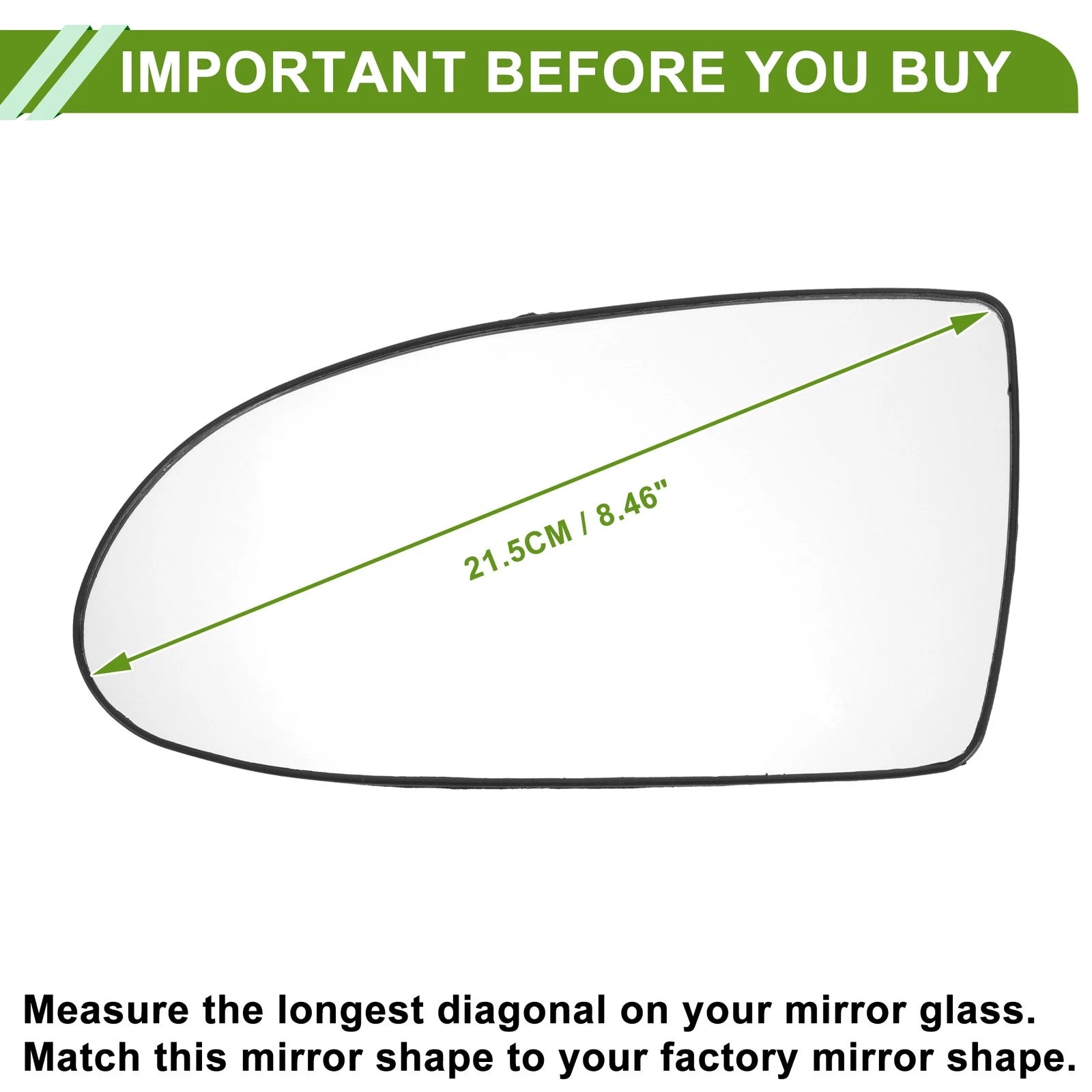 Left Side Mirror Glass Replacement for Hyundai Accent (2005–2009)