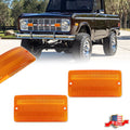 Pair Amber Front Turn Signal Light Lenses for Ford Bronco (1969–1977)