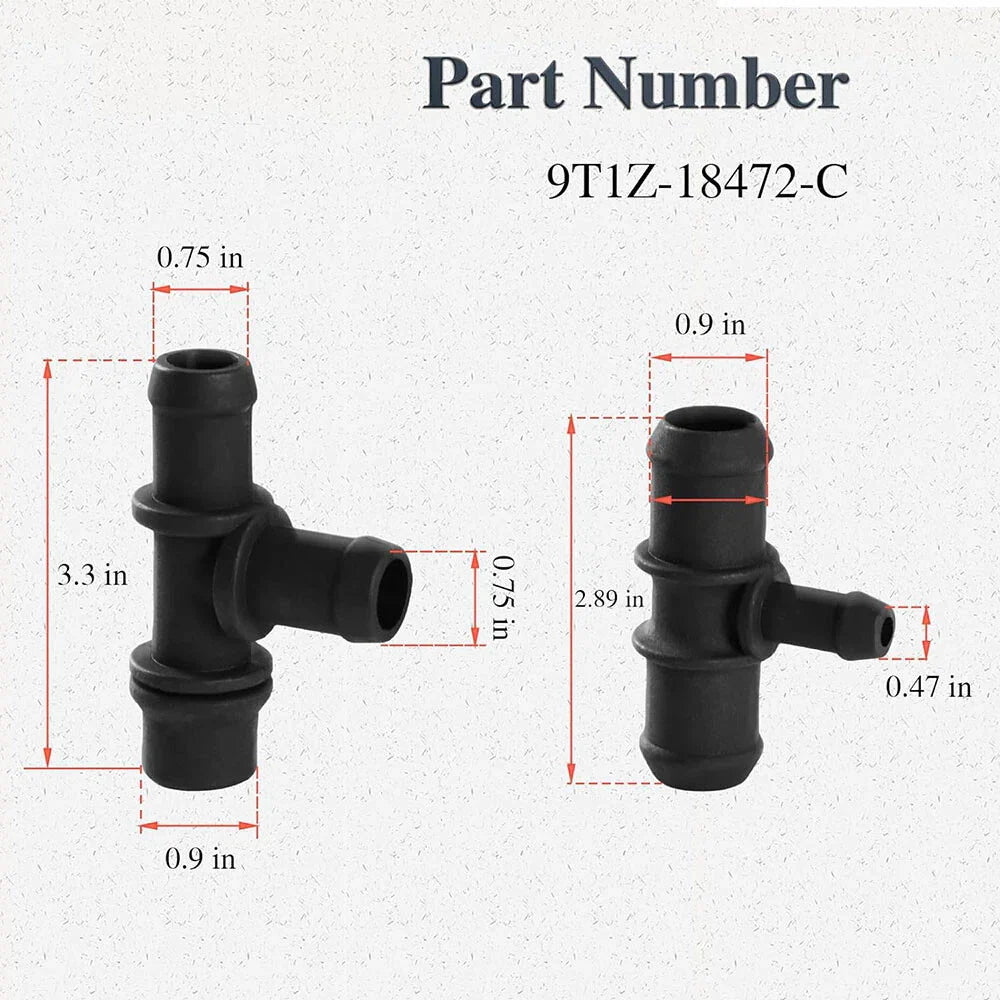 HVAC Heater Hose Tee Connector for 2010-2013 Ford Transit Connect (2010-2013)