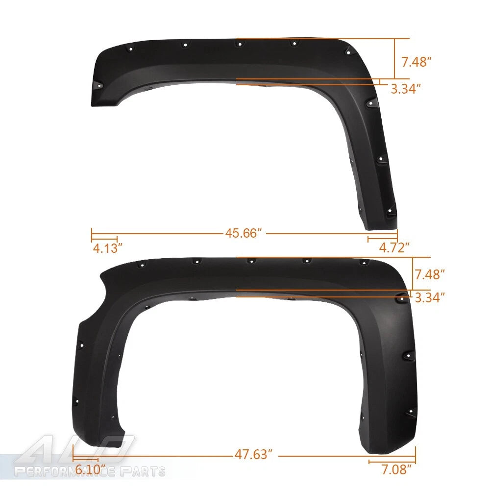 Pocket Style Fender Flares for Silverado 1500 Fleetside (2007–2013)