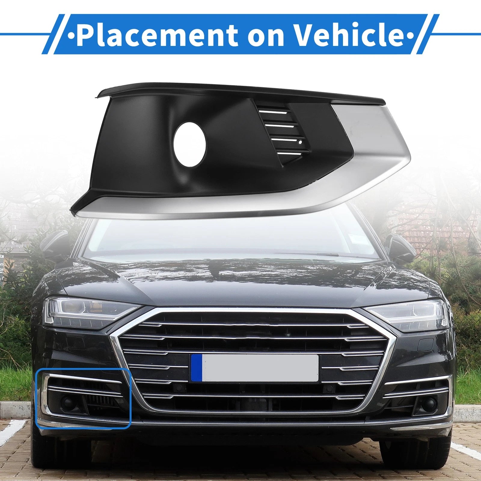 1pc Fog Light Grill for Audi A4L (2020–2022) No.8WD807682L