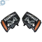 Headlights Amber Corner Black Pair for Chevy Avalanche/Suburban/Tahoe (2007–2014)