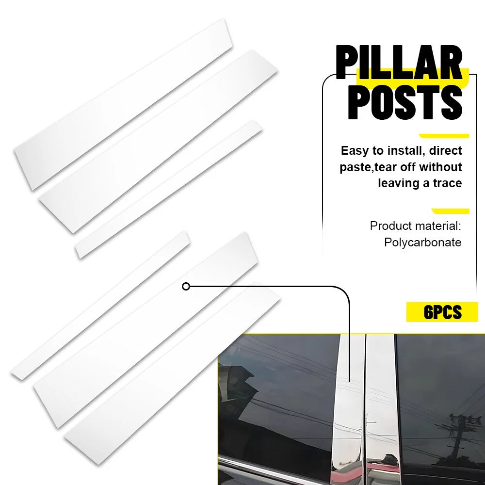 Set of 6 Chrome Window Pillar Posts for Infiniti G35 G37 (2002–2013)