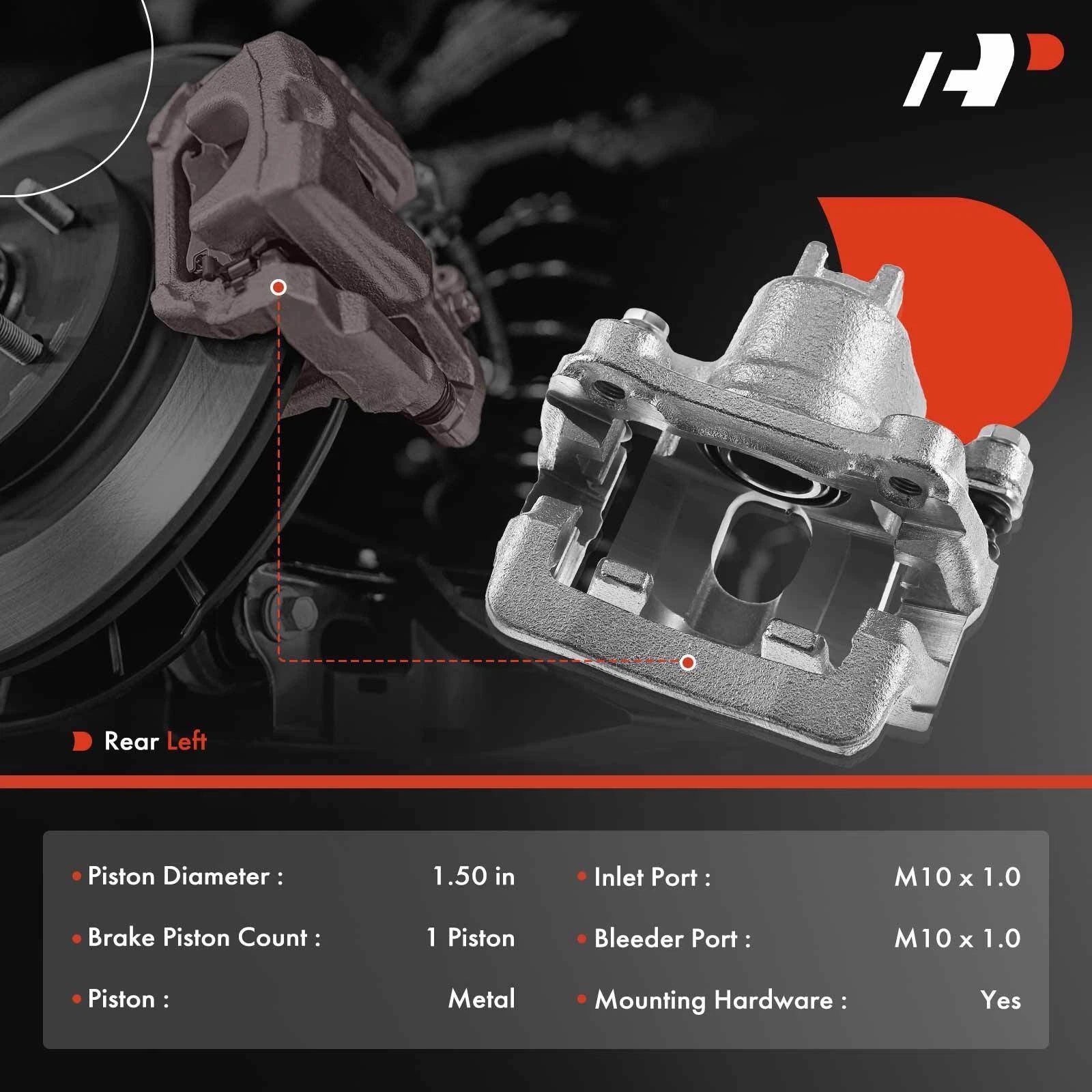 Rear Left Disc Brake Caliper with Bracket for Honda Pilot (2003-2008)
