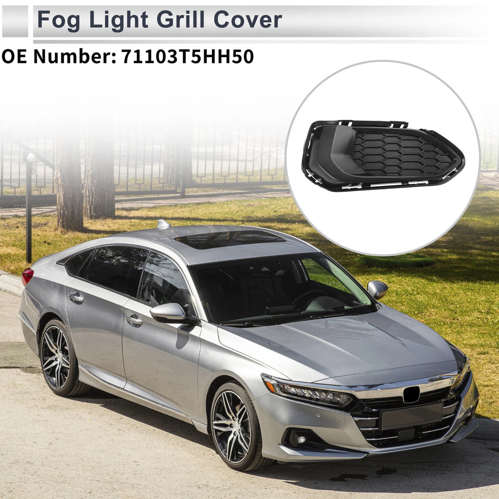 1pc Fog Light Grill for Honda Fit (2018) No. 71103T5HH50, ABS Black