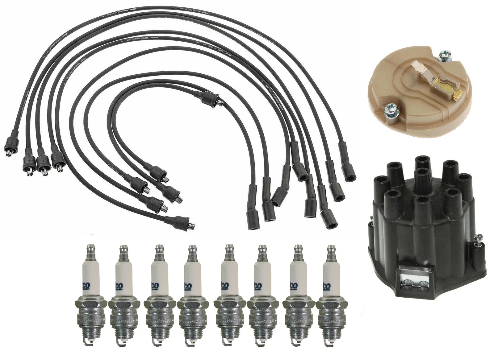 ACDelco Ignition Kit for Chevy 5.7 V8 (1996–2002) - Rotor, Cap, Wires, Plugs