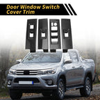 Set of 2 Carbon Fiber Door Window Switch Panel Covers for Toyota Tundra (2022–2024)