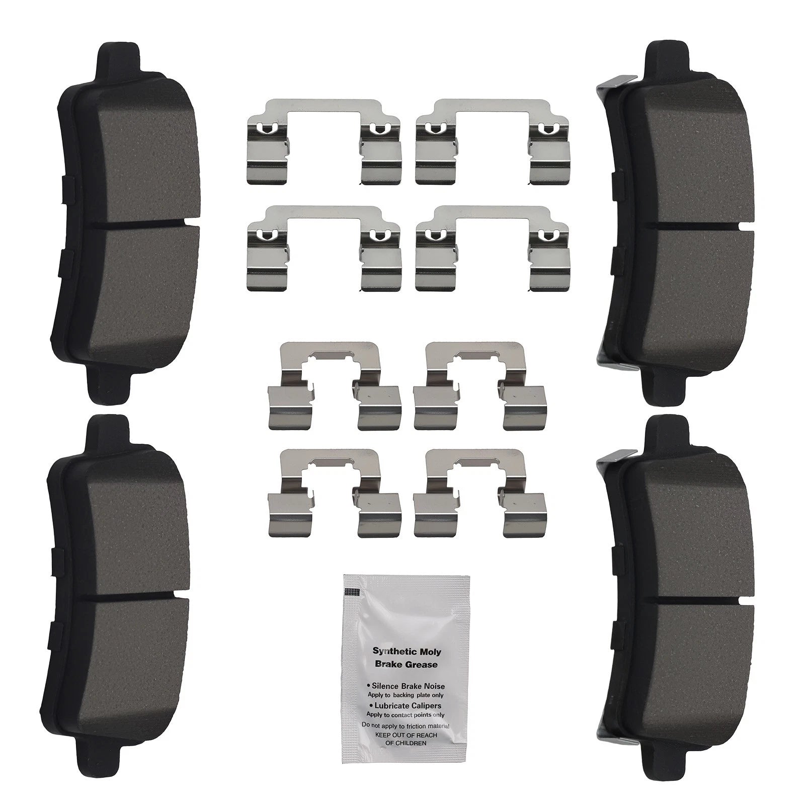 Set of 4 Rear Ceramic Brake Pads for Buick LaCrosse (2010–2016), Regal (2011–2017)