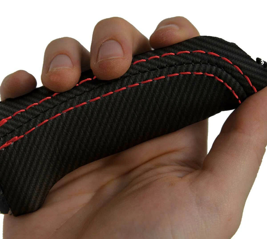 E Brake Handle Cover for BMW F32 F33 F36 (2013–2019) Carbon Fiber Red Stitch