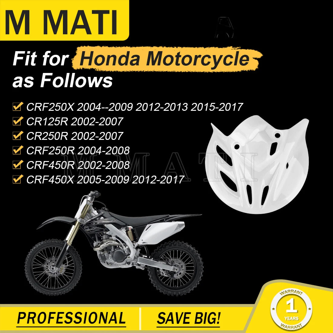 Front Brake Disc Guard Cover for Honda CRF250R CRF450R (2002–2008)