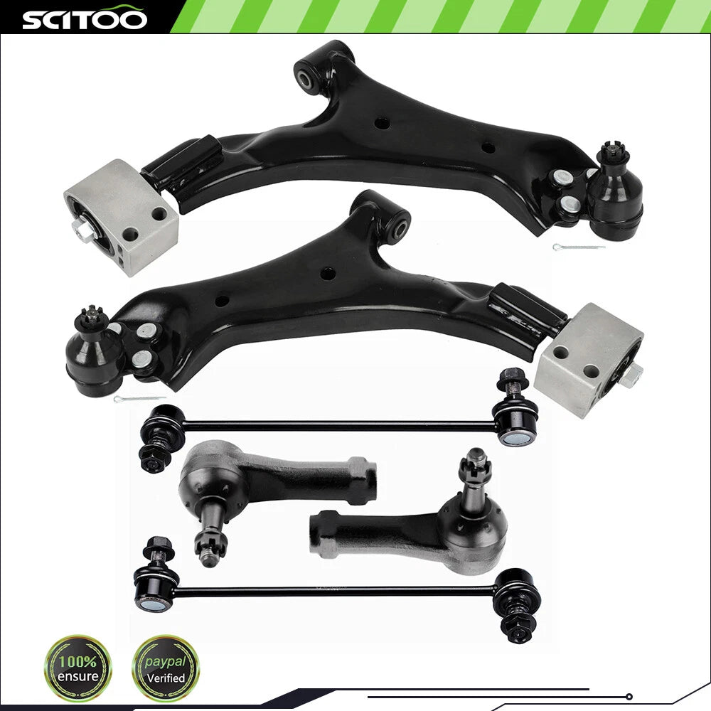 Set of 6 Front Control Arm Ball Joint Tie Rod End Sway Bar for Saturn Vue (2008–2009)