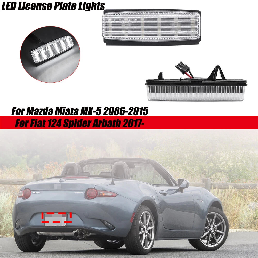 2Pcs 18-SMD LED License Plate Lights for Mazda Miata MX-5 (2006–2015)