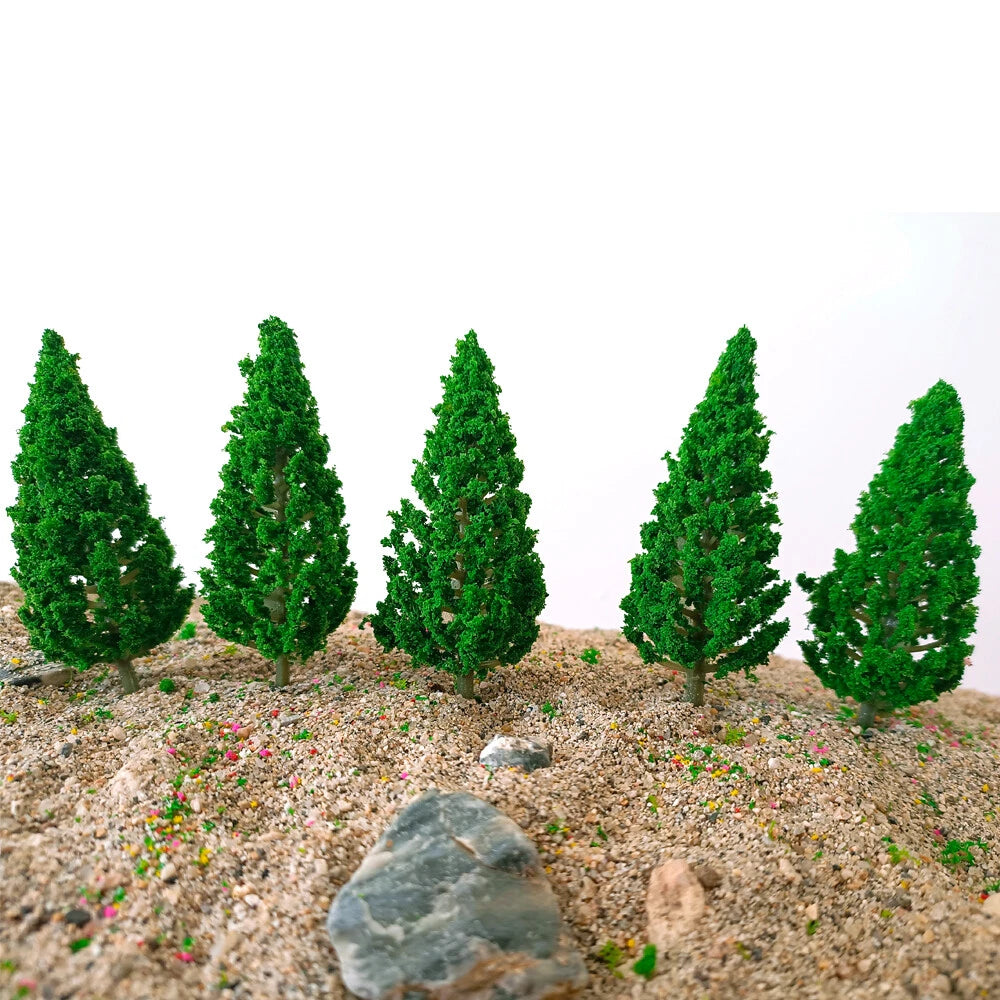 10pc Pine Tree Miniature Landscape Scenery for Train Railway