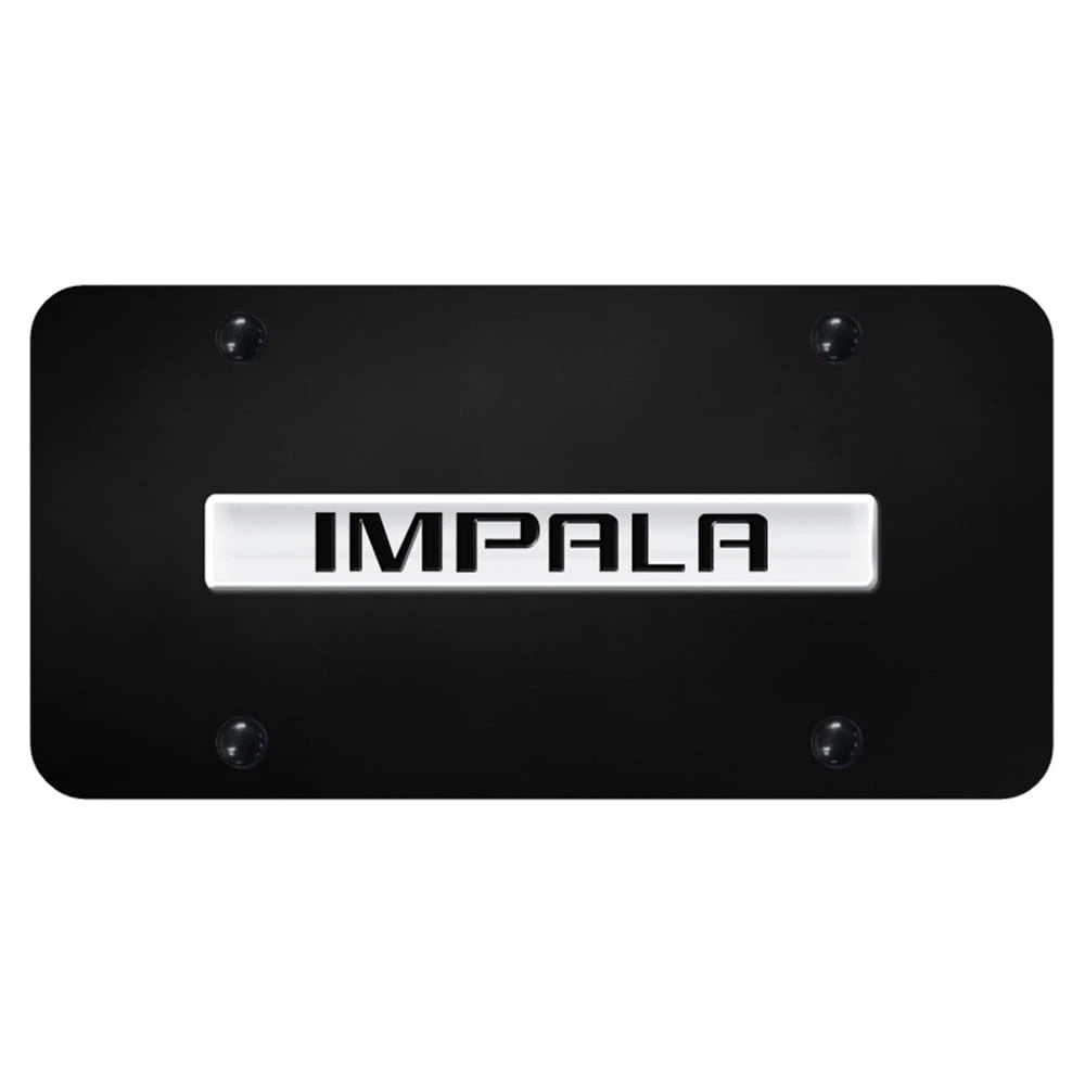 Chrome Name on Black License Plate - Officially Licensed for Chevrolet Impala
