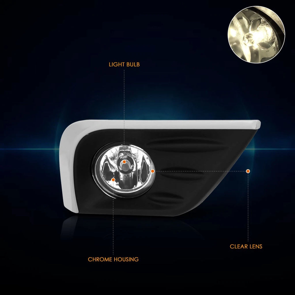 Clear Lens Front Driving Fog Lights with Switch & Bezel for Nissan Altima (2016–2018)
