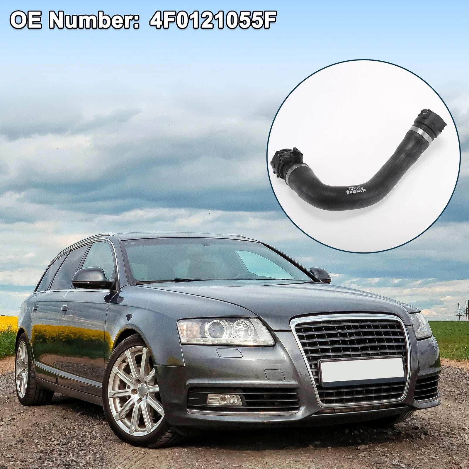 Radiator Hose Downpipe for Audi A6 3.2L V6 (2006–2011) No. 4F0121055F Rubber