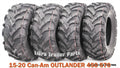 Set of 4 Solid Mud Tires 25X8X12 & 25X10X12 for Can-Am Outlander 450 570 (2015–2020)