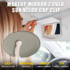 Set of 1 Makeup Mirror Cover Sun Visor Cap Clip for Toyota 