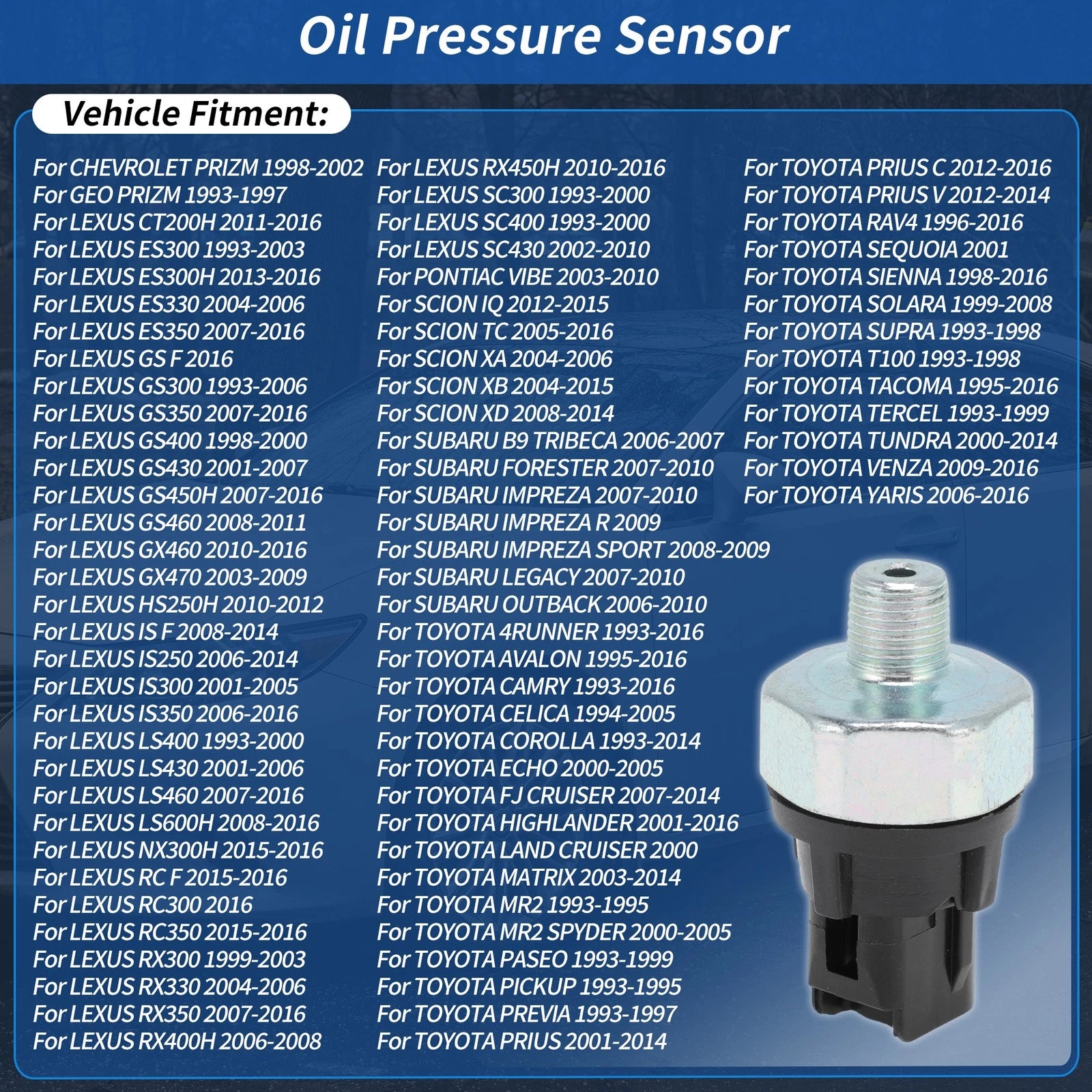 Oil Pressure Sensor No.88924478 for Toyota RAV4 Sequoia Sienna 4Runner Corolla 