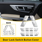 12X Chrome Door Lock Switch Button Cover Trims for Mercedes Benz W204 W212 (2007–2016)