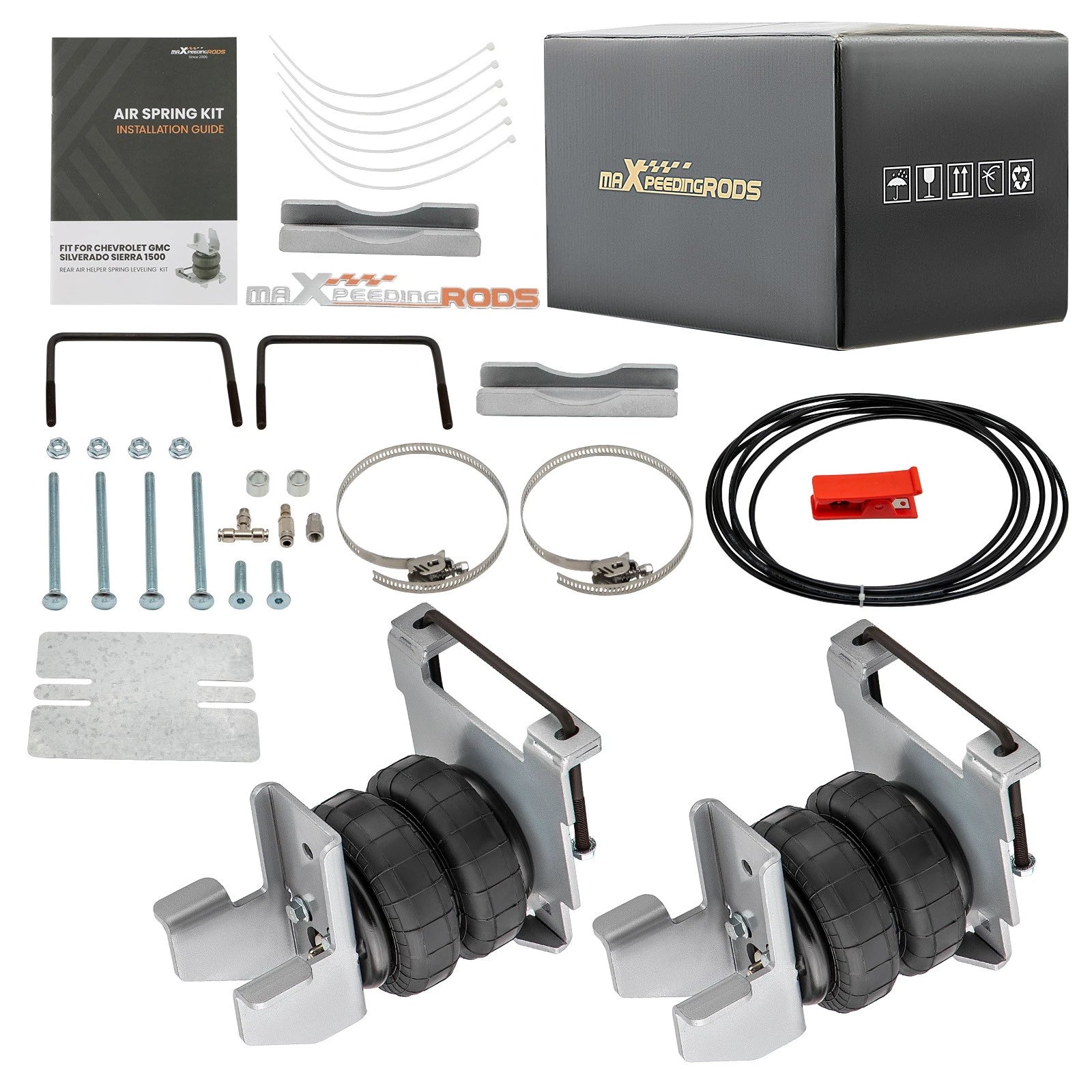 Air Spring Bag Tow Assist Rear & Compressor Kit for Chevy 1500 (2007–2018)