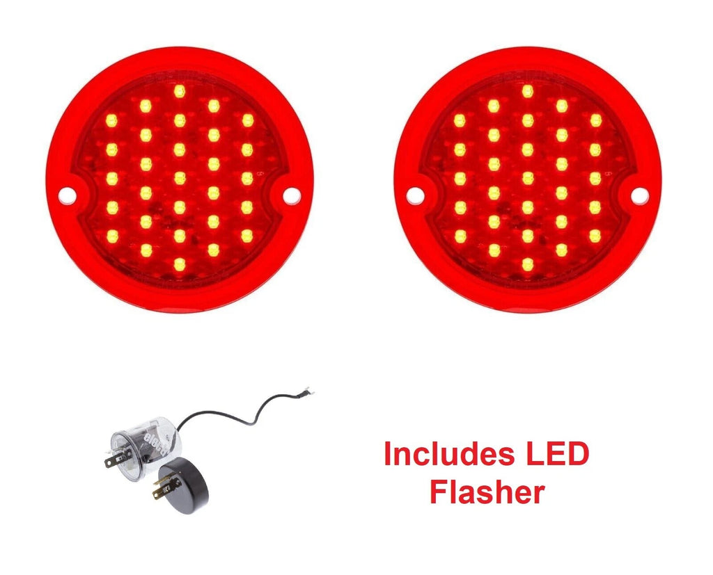 LED Tail Light Lamp Lenses with Flasher for 1954–1959 Chevy GMC Stepside Truck