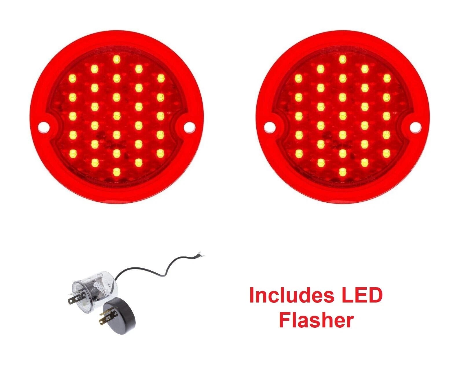 LED Tail Light Lamp Lenses with Flasher for 1954–1959 Chevy GMC Stepside Truck