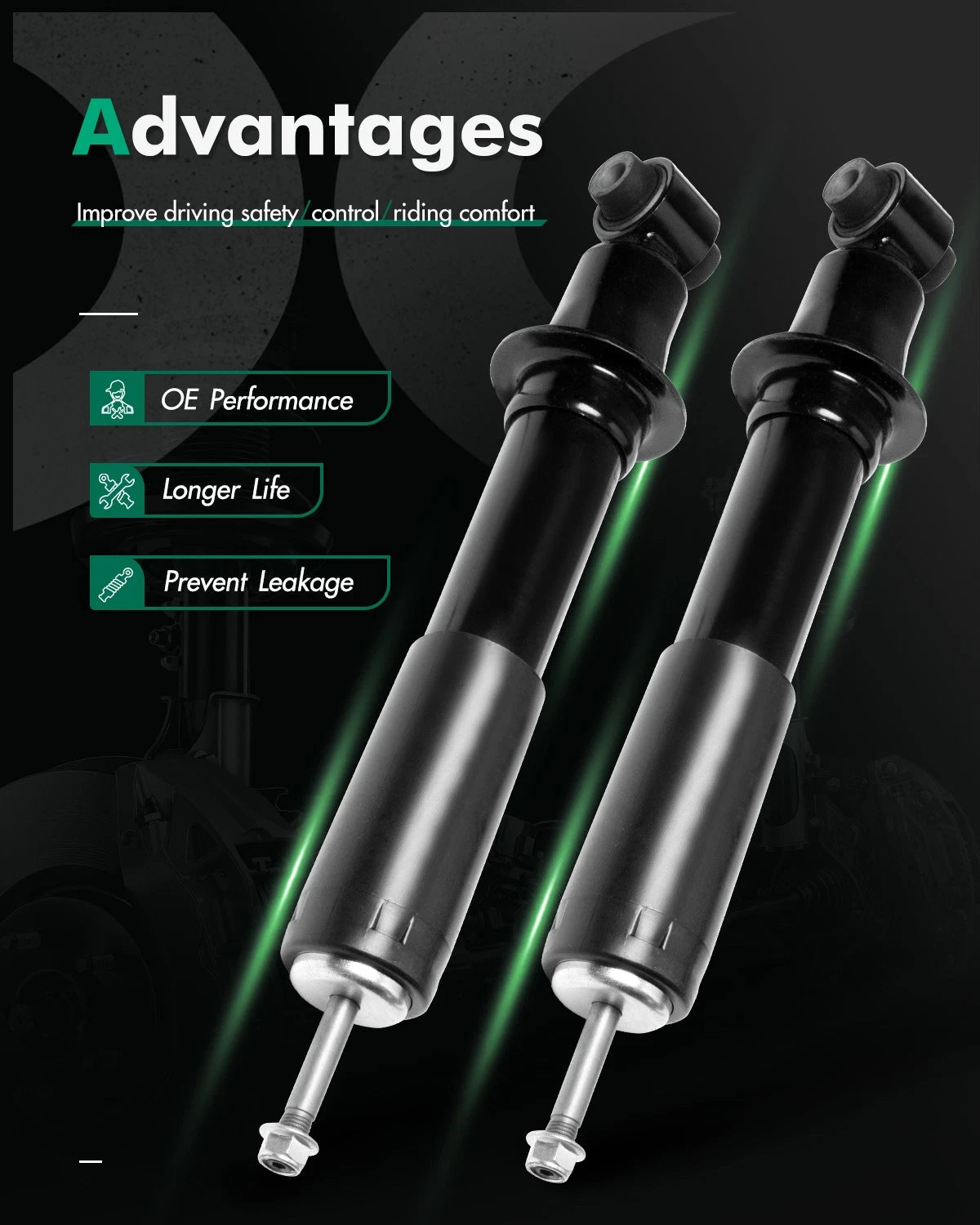 Rear Pair Shocks Struts for Chevrolet Camaro V6 (2010–2012)