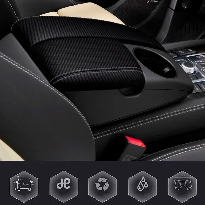 Carbon Fiber Console Lid Armrest Cover for Audi Q7 (2007–2015)