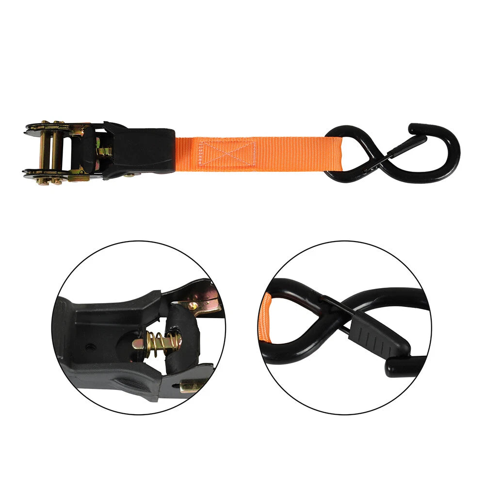 Set of 4 Cargo Control Ratchet Tie Down Straps for Various Models (15 FT)
