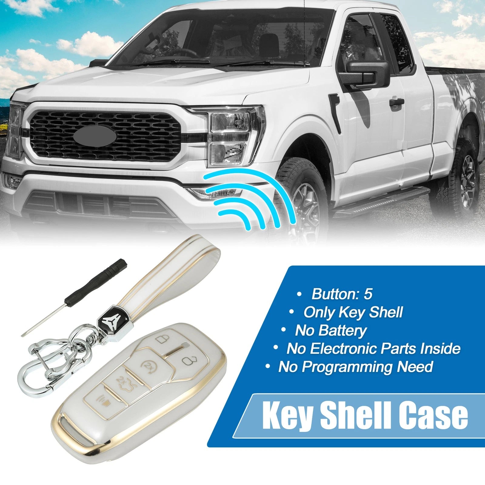 TPU Remote Key Fob Case Cover for Ford Fusion F150 (2013–2020)