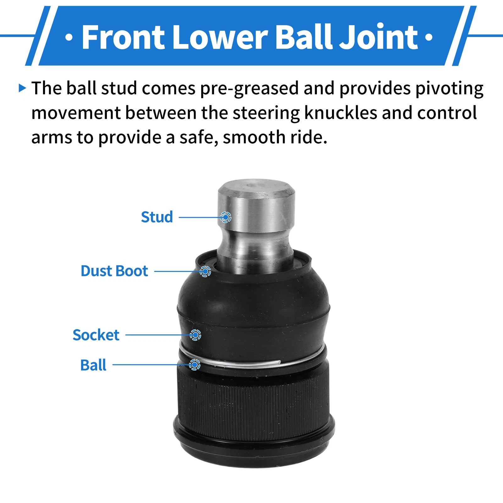 2X Front Lower Ball Joints for Ford Edge (2007–2014) K500205/7T4Z3079AL