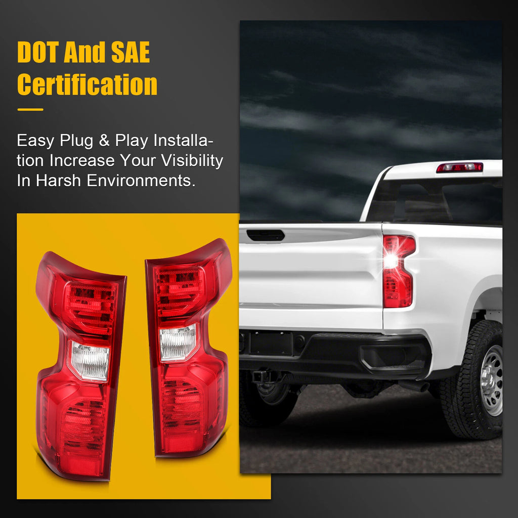 Tail Lights Assembly for Chevy Silverado 1500 2500 (2019–2024) Pair