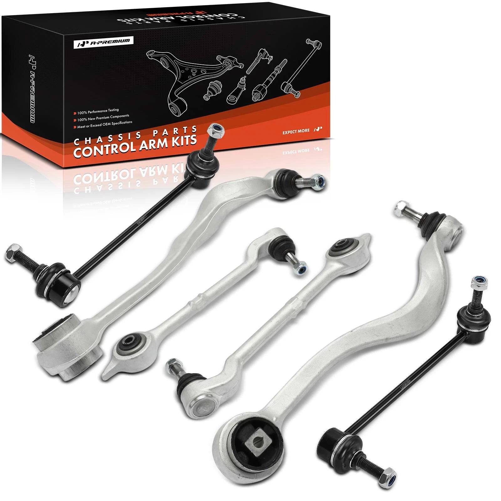 Set of 6 Front Lower Control Arms with Ball Joints for BMW 525i (2001–2003)