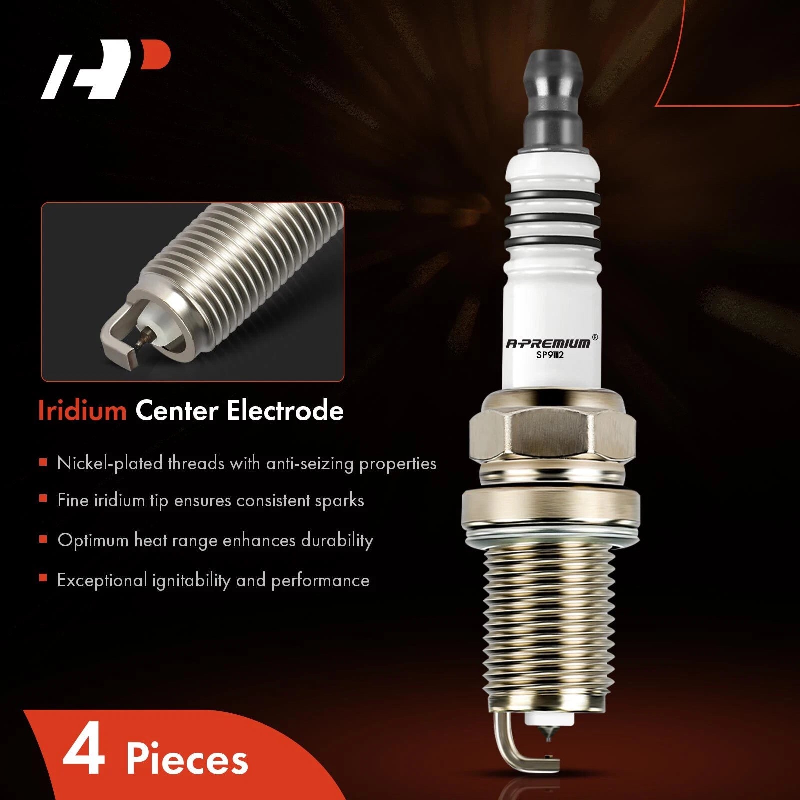 Set of 4 Double Iridium Spark Plugs for Mitsubishi Outlander PHEV (2018–2020)