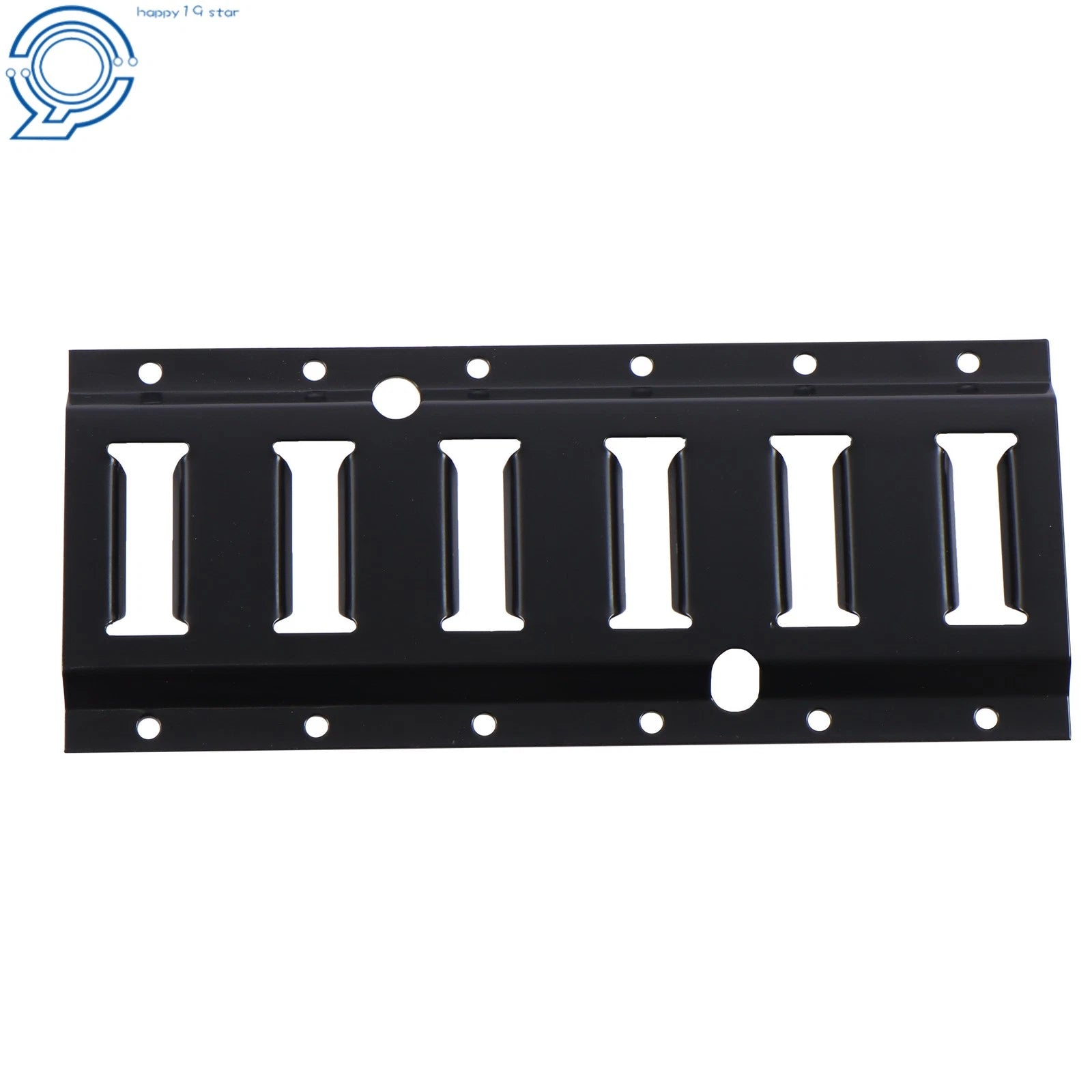 Set of 2 Black Powder-Coated Steel E Track Tie Down Rails for E Track Systems