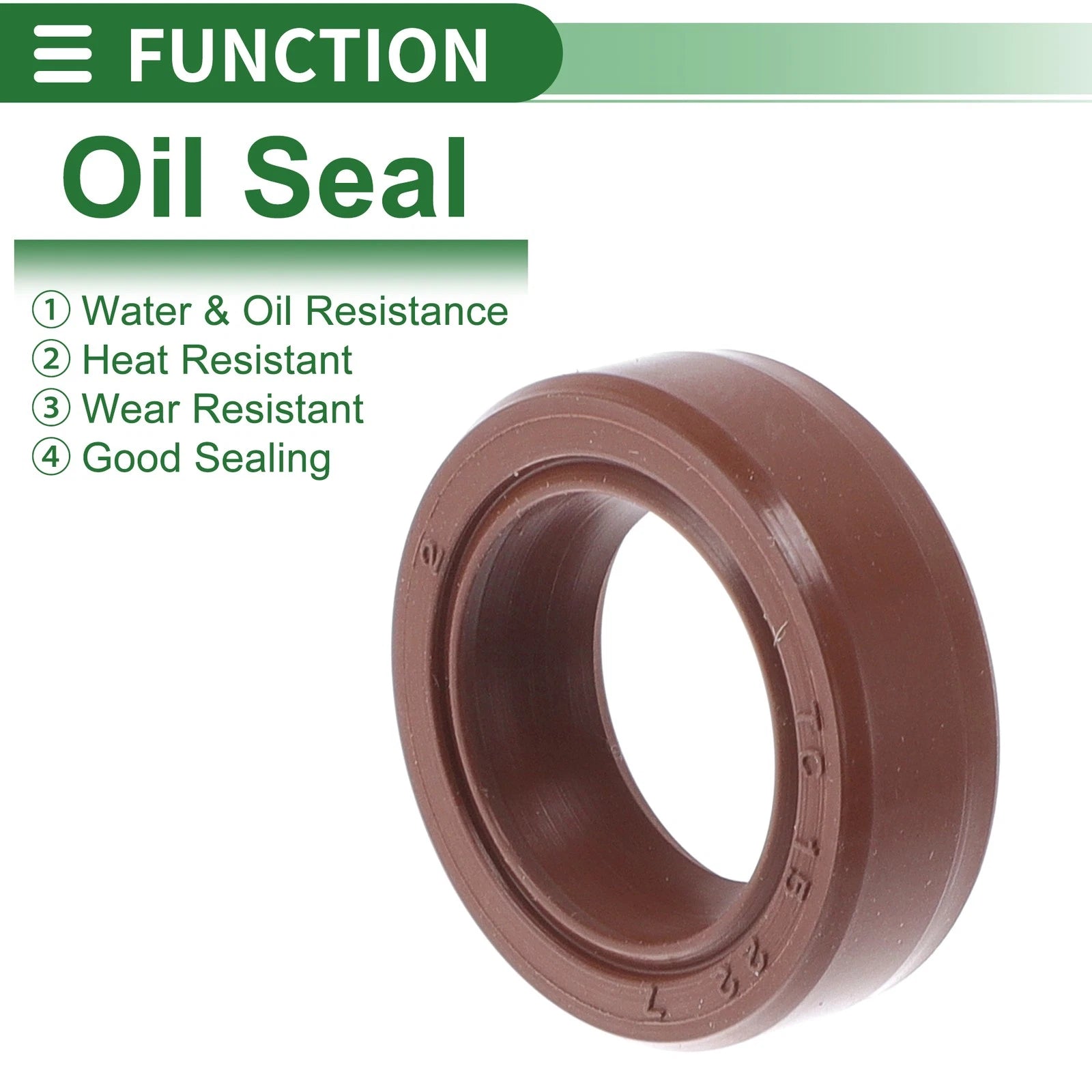 Set of 5 Oil Seal Rotary Shaft Seal FKM Rubber 15x22x7mm