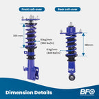 Coilover Shocks and Springs Lowering Kit for Toyota Corolla (2003-2008)