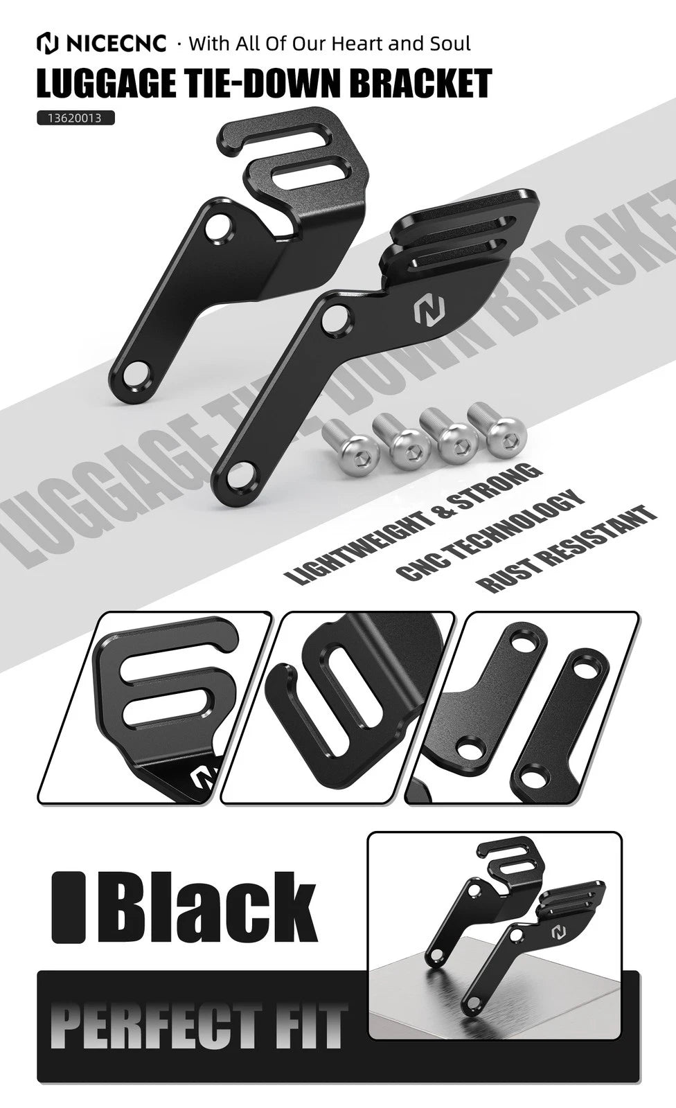 Luggage Tie-Down Bracket for Suzuki DR650S DR650SE (1996–2025) Aluminum