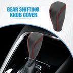 Set of 2 Gear Shifting Knob & Hand Brake Cover for Toyota Corolla (2014–2018) Black Red