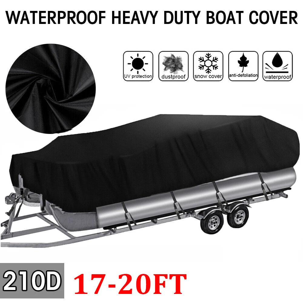 Pontoon Boat Cover for NEVERLAND 17' 18' 19' 20' FT (Trailerable, Waterproof)