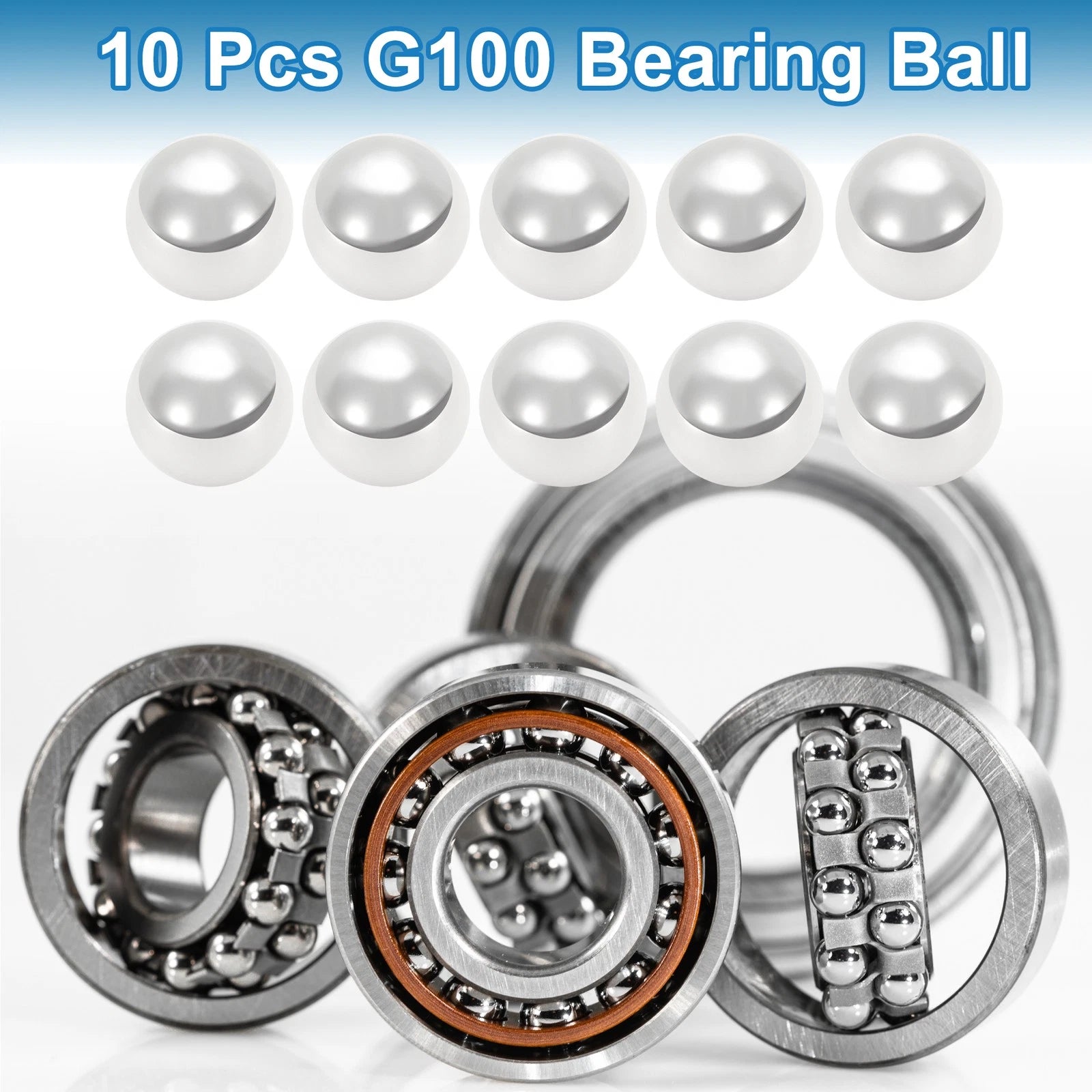 Set of 10 Precision 25mm G100 Steel Ball Bearings