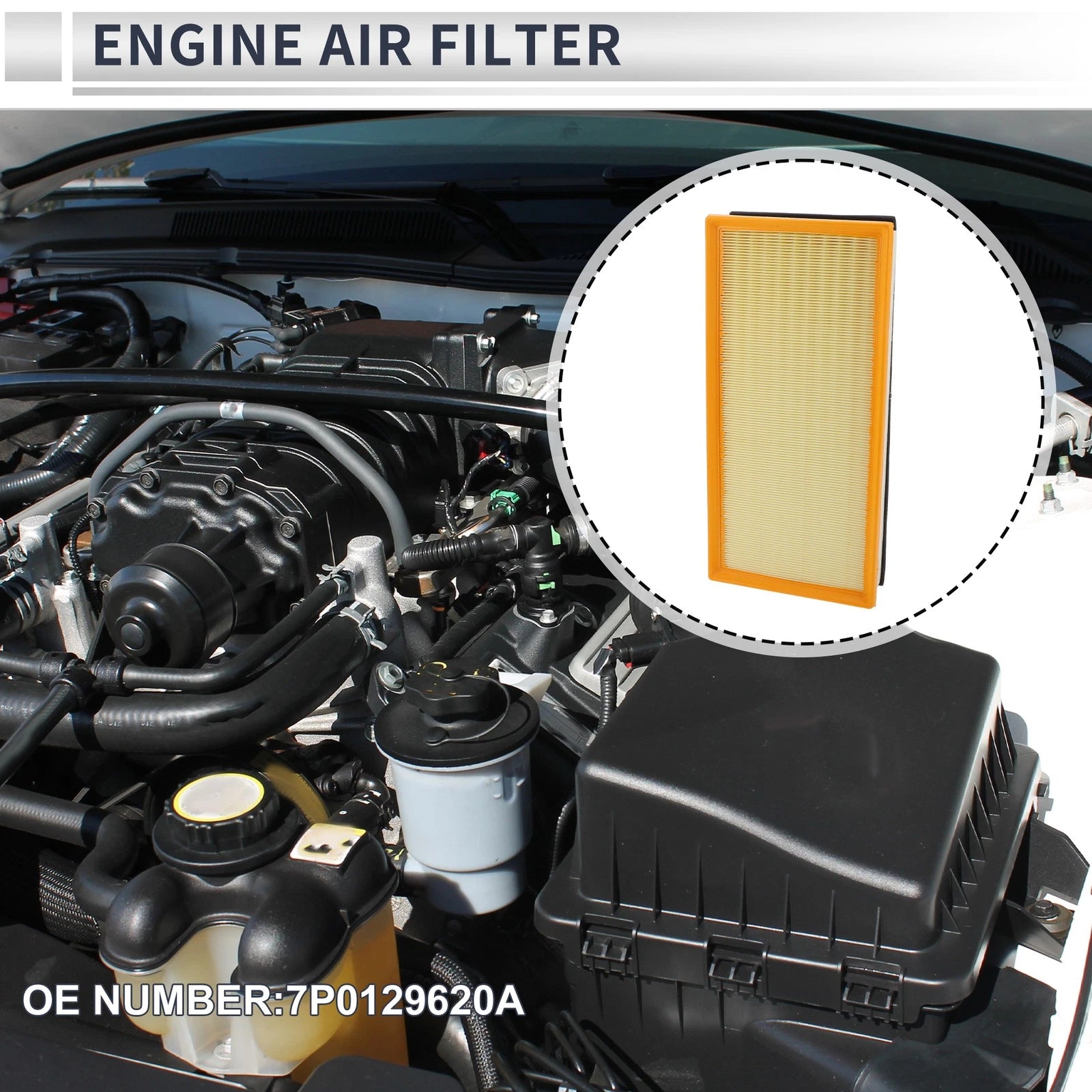 Engine Air Filter No. 7P0129620A for Volkswagen Touareg 3.0L 3.6L (2011–2017)