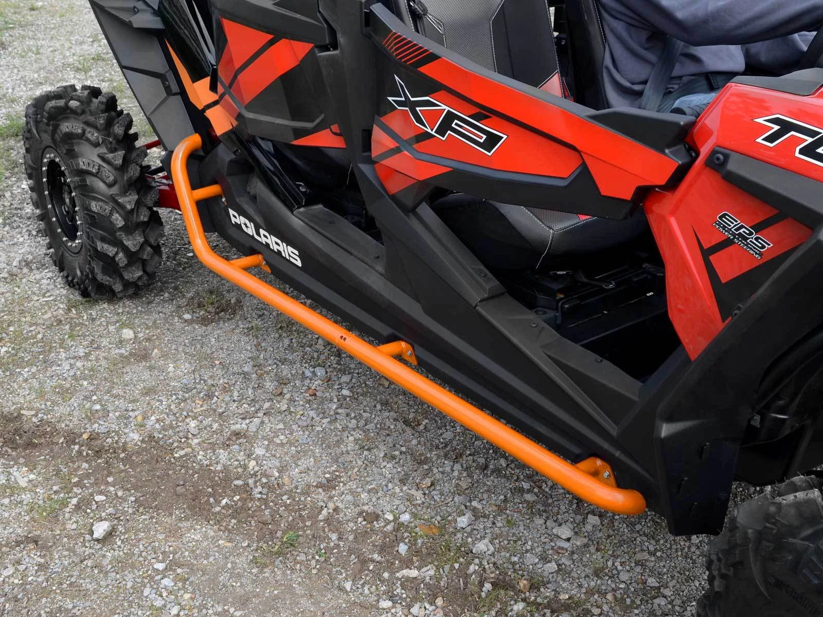 SuperATV Rock Sliding Nerf Bars for Polaris RZR 4 900 (2015–2018) - Orange
