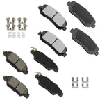 Set of 8 Ceramic Brake Pads with Hardware for Mazda CX-5 (2016–2021)