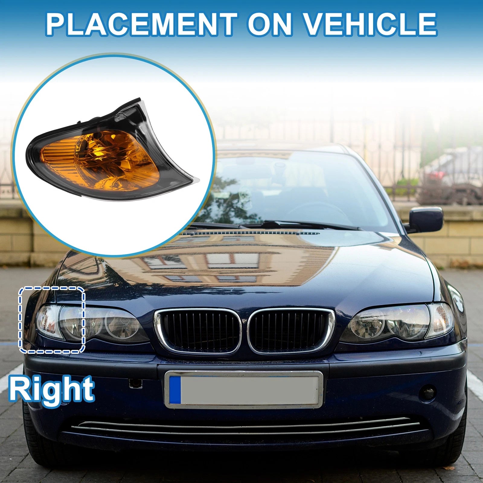 Right Corner Signal Light Cover for BMW 3 Series (2002–2005) No. 63137165860