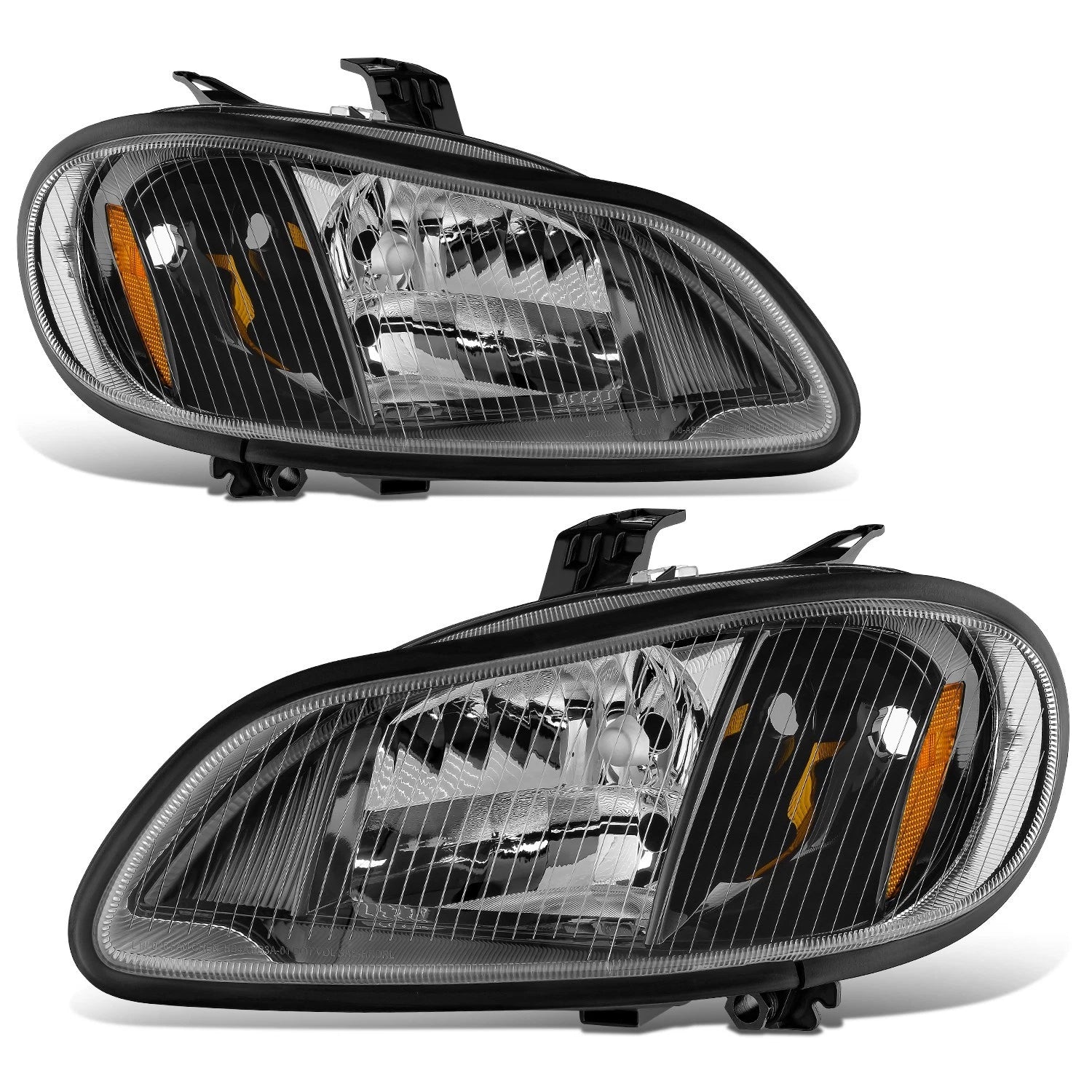 Headlight Assembly for Freightliner M2 106 112 (2003–2018) Black Housing Amber Lens