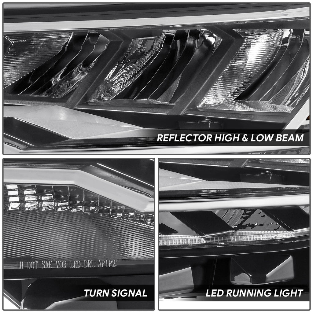 Left Side Headlight for Volkswagen Jetta (2019–2023) - Black Housing, Amber Corner
